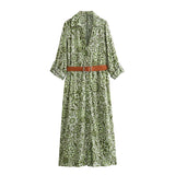 New Spring Style With Belt Shirt Style Long Dress 2974756-Outfit