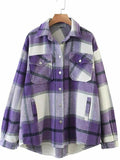 Vintage Pockets Oversized Plaid Shacket-Outfit