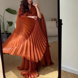 Fongt Solid-Colored Bat Sleeve Tie In Autumn 2025 With Thin Waists