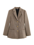 Fongt Women's Clothing 2025 Spring New Fashion Thousand Bird With Belt Suit Jacket