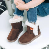 Snow Boots Turned-over Baby Plush Children Boots for Boys Girls Artificial Fur High Top Keep Warm Kids Winter