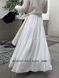 Fongt Xixi 2025 Autumn New Black Standard Temperament 100 Folded High Waist Half-Dressed Dress Dress Dress 85246