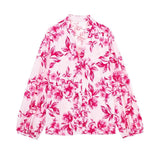 Printed Shirt 7484065 Flower Printed Flute Skirt 7484067 Set-Outfit