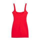 New Solid Color Slimming And Slim Short Suspender Dress 8342301-Outfit