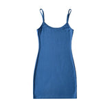 Trendy Women's Dress Summer Sexy Solid Color Slim High Waist Elastic Bag Hip Halter Skirt Short Skirt-Outfit