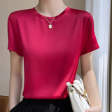 Fongt Summer Women's T-Shirt New Super Soft Bat Sleeve Simple Short-Sleeved Women's Top Bottom With Sleeveless Vest-Outfit