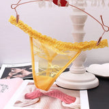 Fongt Trousers Female Lace Sexy Transparent Scarless Temptation Solid Color Trousers Hot Mesh Low-Waisted Tpants