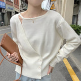 Version Languid Lazy Wind Sweater False Two Jackets Female Autumn Winter New Senior Feeling Bottom Sweater Inside Build Female-Outfit