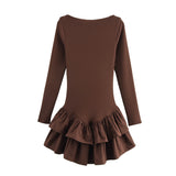 Fongt Explosion Women's New Multi-Color Hem Pressure Fold Design Dress