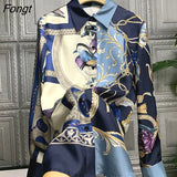 Women's Elegant Blouses Printed Silk Single Breasted Lapel Shirt Elegant and Youth Woman Blouses Stylish Stylish Women's