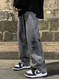 Men's Washed Vintage Star Straight Leg Jeans-Outfit