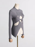 Fongt Style Knitted Women 2025 Spring New Half-High Collar Slimming Thin Knot Hollow High-End Feel