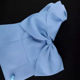 Fongt Sexy Collared Bow Bag Hip Skirt Party Party Dress