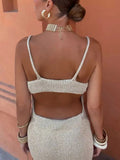 Knit Cut-Out Strappy O-Neck Midi Dress-Outfit