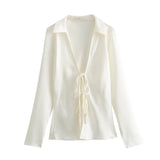 Fongt Women's 2025 Summer New Bow Silk Silk Dress