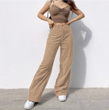 Street High Waist Corduroy Pants-Outfit