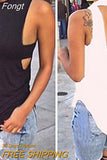 Sexy Women Ladies Summer Vest Top Sleeveless backless Blouse Casual Summer Solid Color Loose Tank Tops Shirt