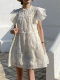 Fongt New Silk Dress Women's French Temperament Style Three-Dimensional Embroidered Doll Dress Shenzhen Nanyou Women's