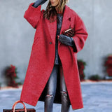 Women's Thick Warm Wool Blends French Style Elegant Long Coats Jackets Overcoats Female Oversized Women Winter