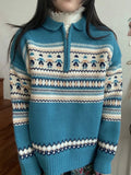 Half Zip Christmas Knit Pullover-Outfit