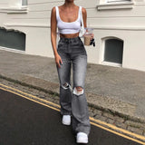 Denim Wide-leg Pants-Outfit