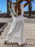 Embroidery Flower Lace Maxi