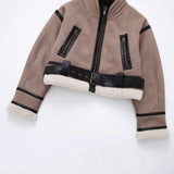 Fongt Women's Explosive Fur Integrated Two-Sided Short Jacket Jacket Sweet Elements