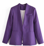New Multi-Color Solid-Color Slimming Simple Leisure Suit Jacket 2274773-Outfit