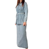 Fongt Autumn New Fashion To Do Old Washing Casual Denim Dress Suit Women Trend