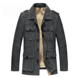 Fongt Stand Men's Coat Fur Velvet Artificial Wool Jacket Cold Anti-Freeze Thick Coat