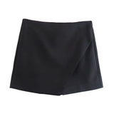 New Korean Version Of High Waist And Long Legs Asymmetrical Candy Colored Skirt Skirt Pants-Outfit