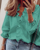 Fongt Spring And Summer New Long-Sleeved Leafed Shirt