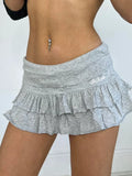 Y2K Aesthetics Pleated Mini Skirts Women Fairycore Kawaii Ruffles Patchwork Solid Retro Skirts 2000s Coqutte Clothes-Outfit