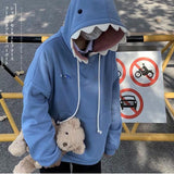 Funny Shark Patchwork Hoodies Sweatshirt