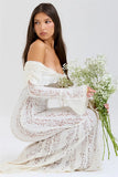 Lace Long Sleeve Off-shoulder Dress-Outfit