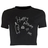 Fongt Simple Print T Women's Fashion Print Crop