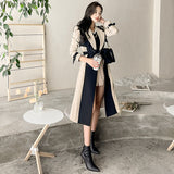 Fongt 2025 Women's Wind Coat Korean Version Of The Long Coat Ebay Burst List Tie