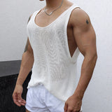 Fongt Men's New Summer Men's Sleeveless Knits Casual Loose
