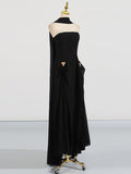 Fongt Simple Dress Women 2025 Summer New Solid Color Tector Float Design With A Sense Of Body Design Long Dress