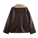 Fongt 2025 New Women's Fashion Casual Temperament Collar Button Double-Sided Coat 3548246