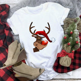 Hat Family Red Printed T-shirts Mom and Me Santa