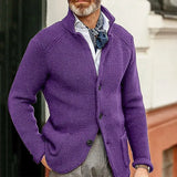 Fongt New Sweater Men's Casual Long Sleeve Solid Color Knit Sweater Men's
