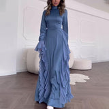 Fongt Women's Dress 2025 New Lace Horn Sleeves Fashion French Temperament Dress