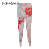 Print Hit Color Women's Trousers High Waist Slim Full Length Pencil Pants Streetwear Style Fashion Clothes 2020