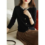 Fongt Year Spring And Autumn New Style Small Fragrant Wind Nail Bead Set Diamond Slim Ice Silk Knit Cardigan Female Jacket-Outfit