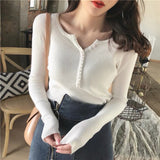 Women's Autumn And Winter Knitted Sweater With 2023 New High-End V Tie Bottom Slim White Long-Sleeved Blouse-Outfit