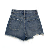 Spring Style High-Waisted Denim Shorts Decorated With Holes 2569073-Outfit