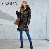 Women's Winter Down Jacket 2022 Long Classic Design Zipper Breasted Belt Pocket Women Coat Leisure Parkas
