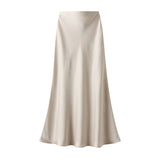 Fongt Lustrous Silky Silky Dress Half-Dress Women's Summer Long Fishtail Skirt High-Waisted Thin-Butt Skirt9902