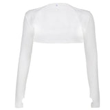 New Summer Fashion Women's Wear Ultra-Short Solid Color Slim Long-Sleeved Sunscreen